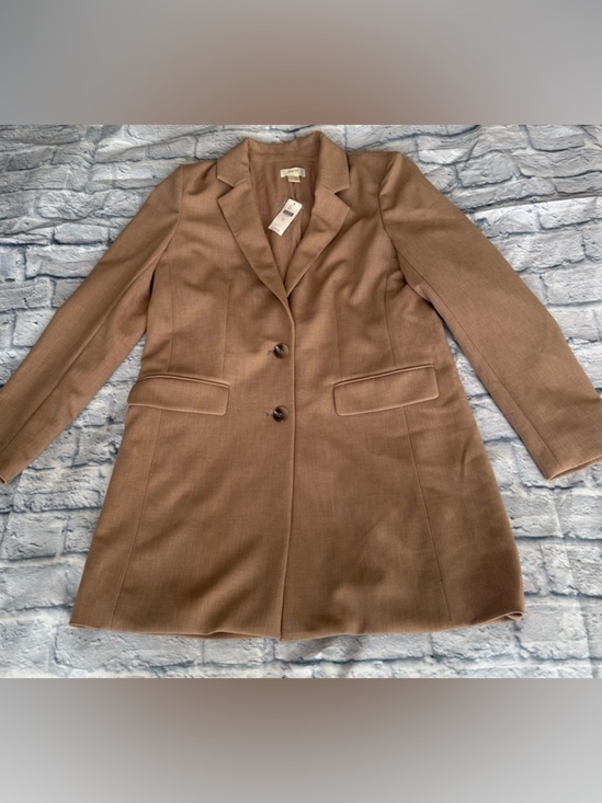 Maeve Jackets & Blazers - Anthropologie Maeve Slim Straight Longline Blazer Tan Jacket Dress 12 NEW